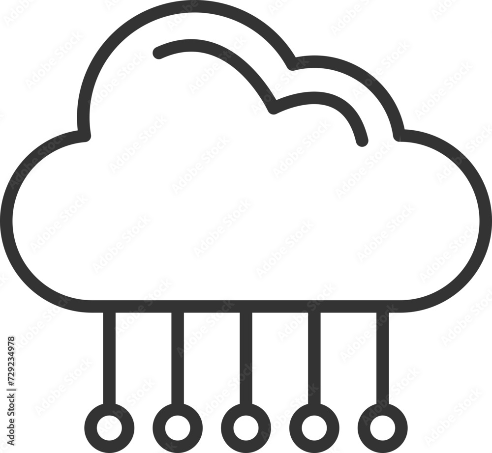 Poster technology icon vector cloud computing connection. big data global server. line design symbol.