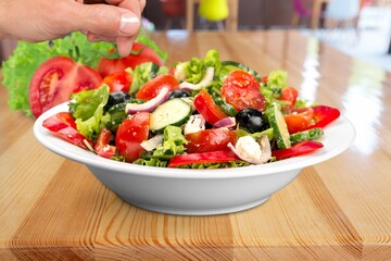 fresh tasty vegetable salad for healthy eating.