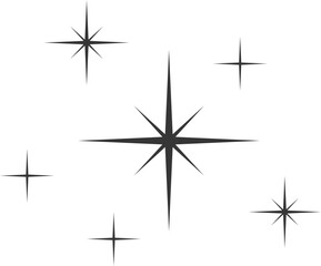 Stars vector icon. Abstract star symbol black and white. Galaxy collection sign.