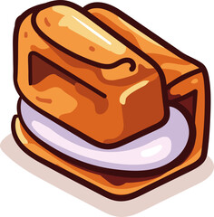 Sweet cake vector illustration. Dessert food symbol. Bakery design elements