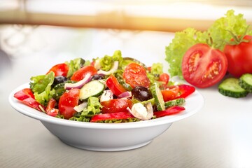 fresh tasty vegetable salad for healthy eating.