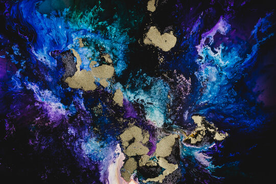 Ethereal underwater light display in abstract colors