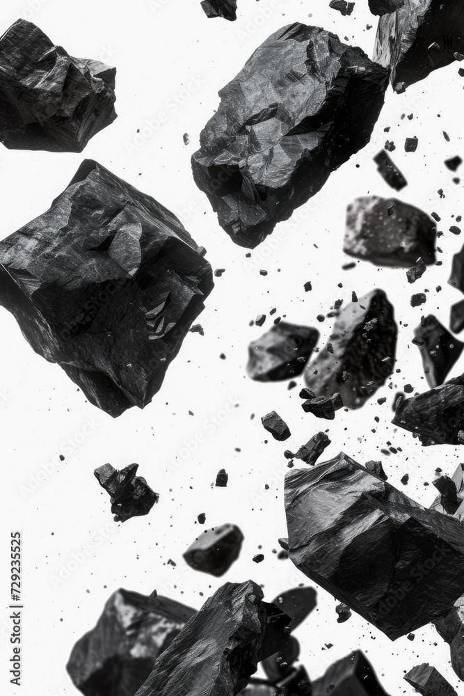 Aufkleber a black and white photograph of a collection of rocks. this versatile image can be used in various p