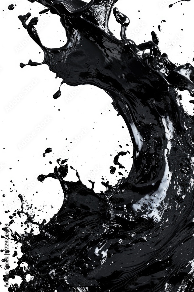 Poster A captivating black and white photo capturing the dynamic splash of water. Perfect for adding a touch of elegance and movement to any design