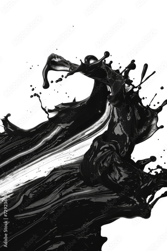 Aufkleber a black and white photo capturing a splash of liquid in mid-air. perfect for use in design projects 