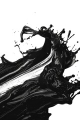 A black and white photo capturing a splash of liquid in mid-air. Perfect for use in design projects or advertising campaigns