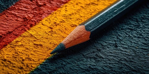 A detailed view of a pencil lying on the ground. Ideal for educational or artistic concepts