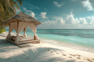 Secluded beach cabana retreat