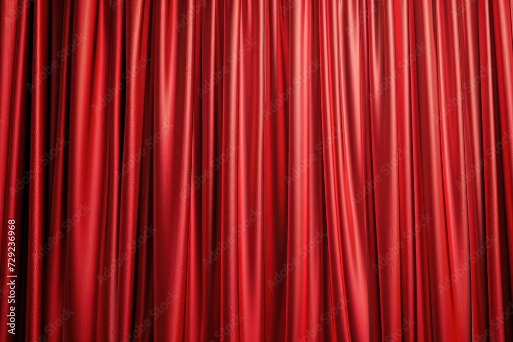 Poster A close-up view of a vibrant red curtain against a dark black background. This image can be used for various creative projects