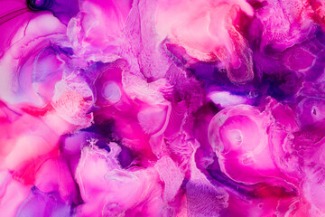 Abstract pink and purple fluid art pattern