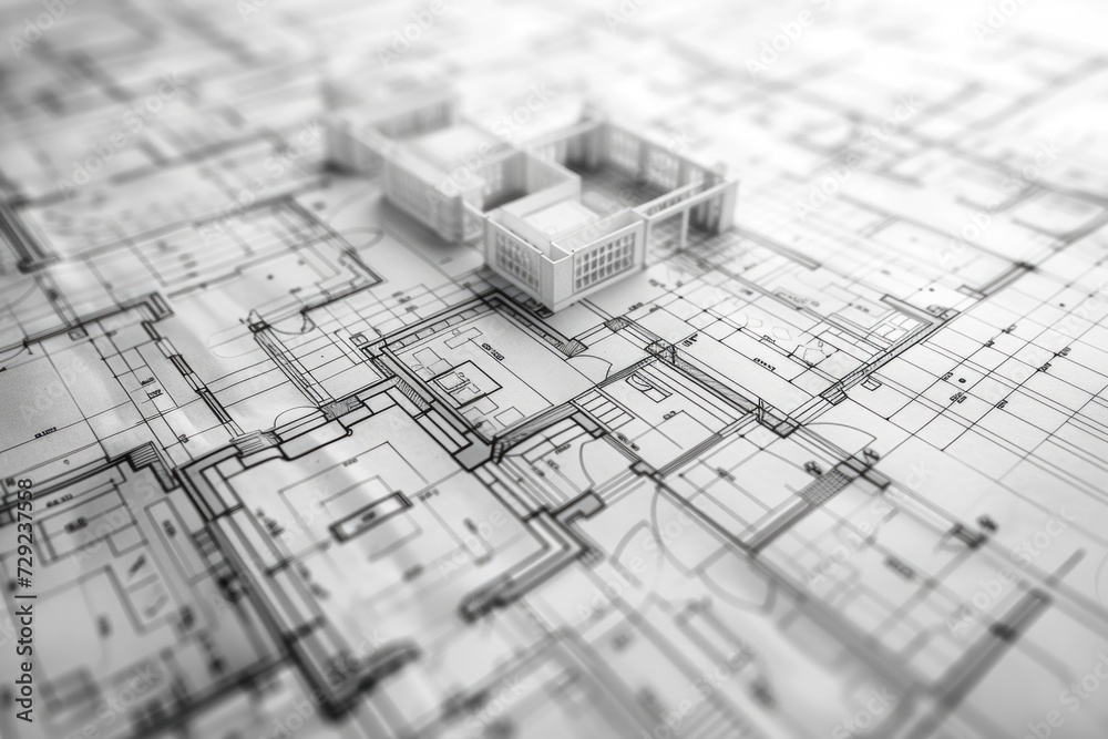 Aufkleber A detailed drawing of a house placed on top of a table. This versatile image can be used for various design projects