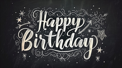 "Happy Birthday" Written in Chalk on a Blackboard