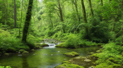 Obraz premium views of the forest and rivers with clear water