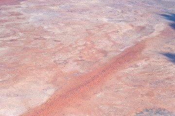 sparse vegetation on red dune in desert, near Hochanas, Namibia