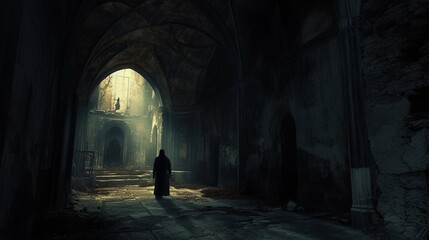 person in the dark room