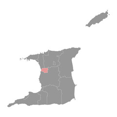 Chaguanas map, administrative division of Trinidad and Tobago. Vector illustration.