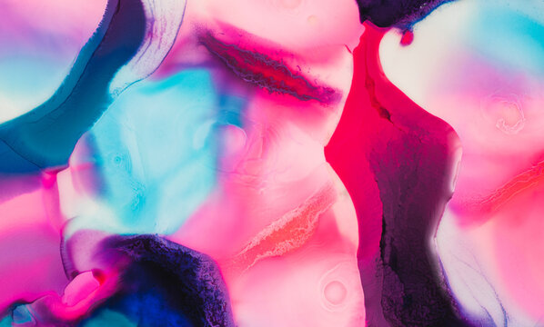 Vibrant abstract ink colors in water texture