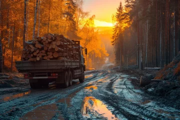 Rolgordijnen Logging industry photo © talkative.studio