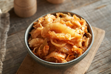 Fermented kim chi in a bowl
