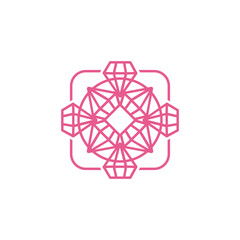 Pink monoline logo for business