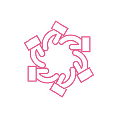 Pink monoline logo for business