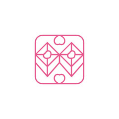 Pink heart romance logo business