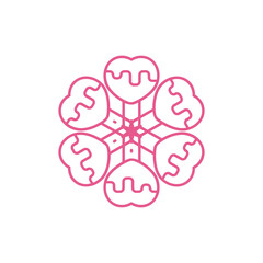 Pink heart romance logo business