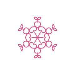 Pink logo monoline vector