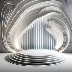 Obraz premium An abstract white stage or podium