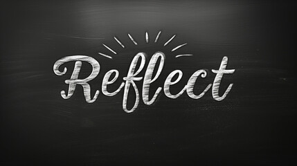 Reflection in Chalk: The Word "Reflect" on a Blackboard