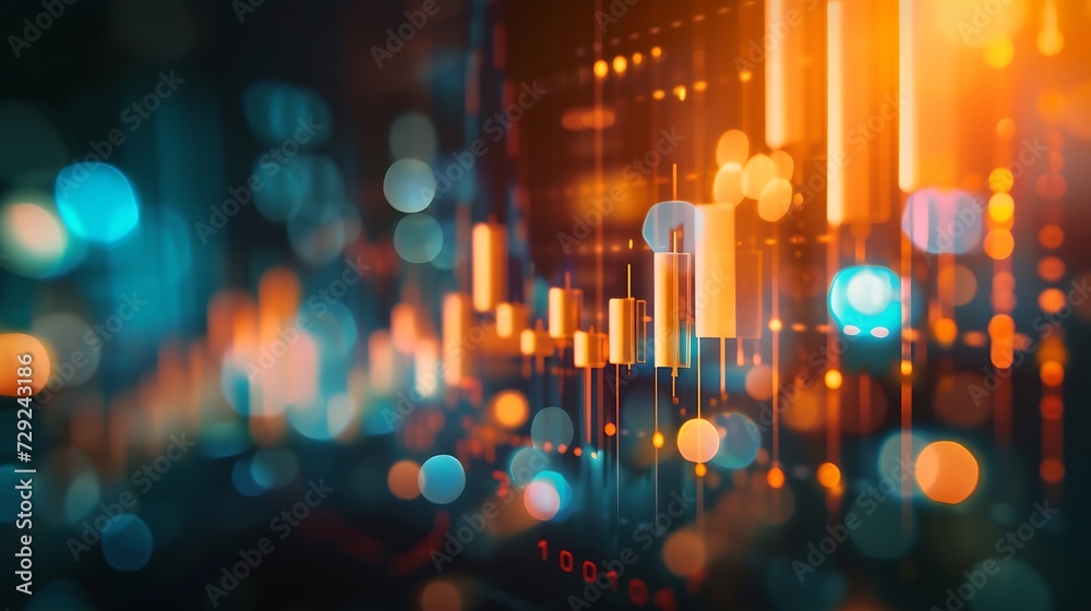 Poster stock market or forex trading graph and candlestick chart suitable for financial investment concept.