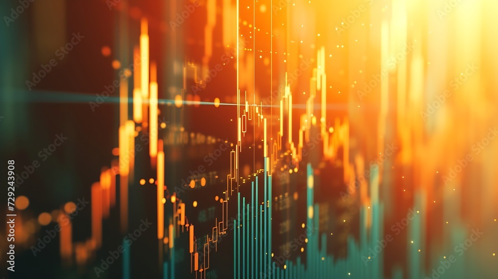 Poster stock market or forex trading graph in graphic concept with copyspace suitable for financial investm