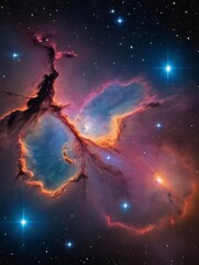 Naklejka premium Photo Of Colorful Space Galaxy, Supernova Nebula Background