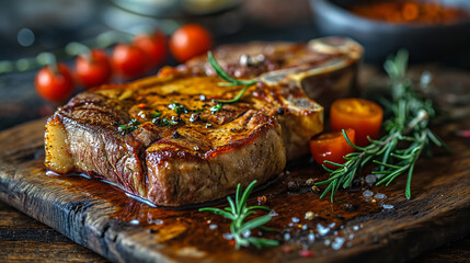 Grilled beef steak with bone - 729244198