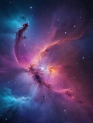 Photo Of Colorful Space Galaxy Cloud Nebula, Stary Night Cosmos, Universe Science Astronomy, Supernova Background Wallpaper, Blue And Purple Space Background