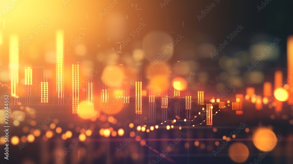 Poster stock market or forex trading graph in graphic concept with copyspace suitable for financial investm