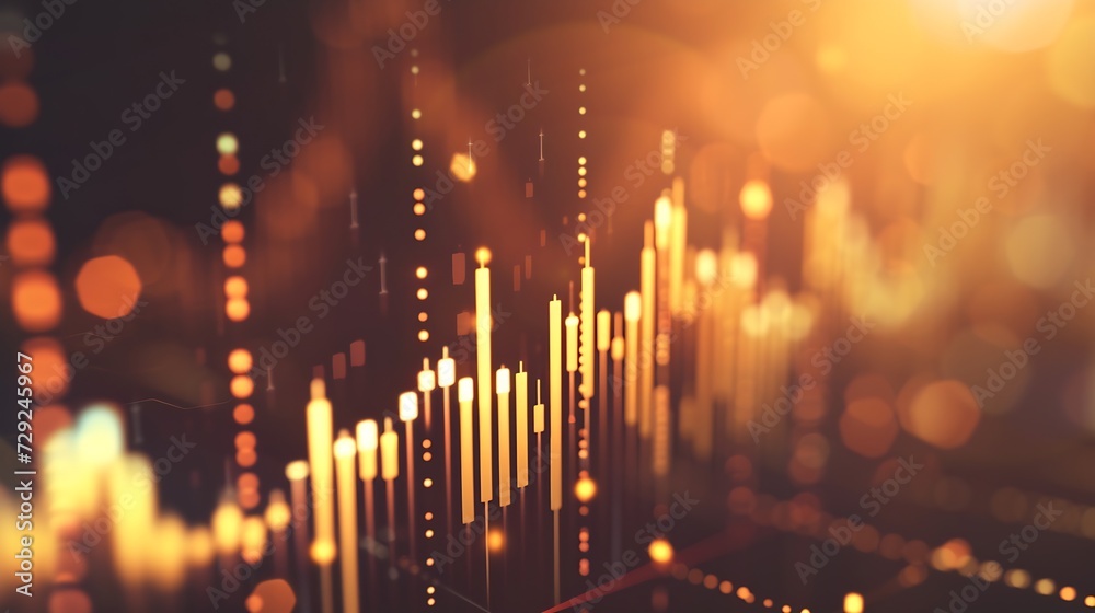 Poster stock market or forex trading graph in graphic concept with copyspace suitable for financial investm