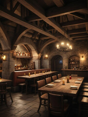 Photo Of 3D Rendering Medieval Tavern