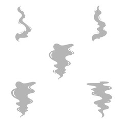 Wavy gray smoke, digital art illustration