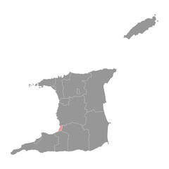 Fototapeta premium San Fernando map, administrative division of Trinidad and Tobago. Vector illustration.