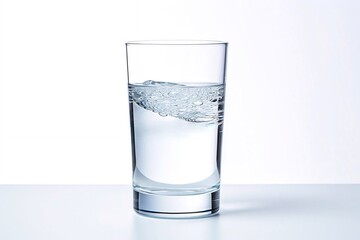 Glass of water isolated on white background with copy space, close up