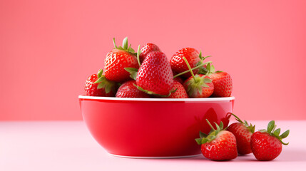 Ripe red strawberries in a bowl