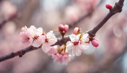Fototapeta premium Blooming cherry blossoms in soft light