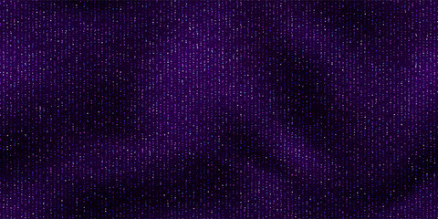 Purple seamless lurex pattern with metallic splashes. Shiny fabric texture with synthetic fiber and sequins. Sparkle elegant background. Vector illustration