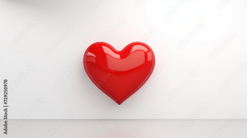 Poster heart in the form on a white background. generative ai