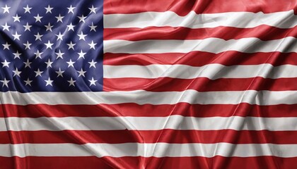 Naklejka premium National American silk fabric flag. Symbol of the United States of America