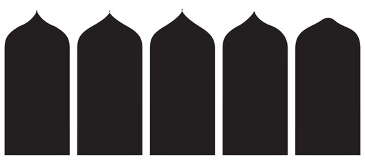 Set of Islamic door and window shapes. 
