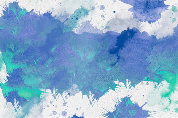 Blue watercolor abstract background. Watercolor navy background. Abstract blue texture.