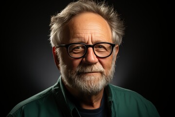 Obraz premium Portrait of an adult man wearing glasses and a green shirt