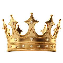 Golden Crown – isolated object on transparent background